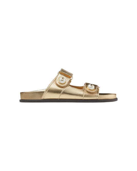 Fayence Sandal Slide Metallic Gold