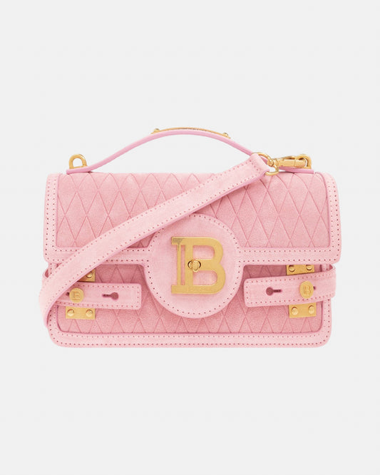 B-Buzz 24 Shoulder Embossed Suede Bag Candy Pink