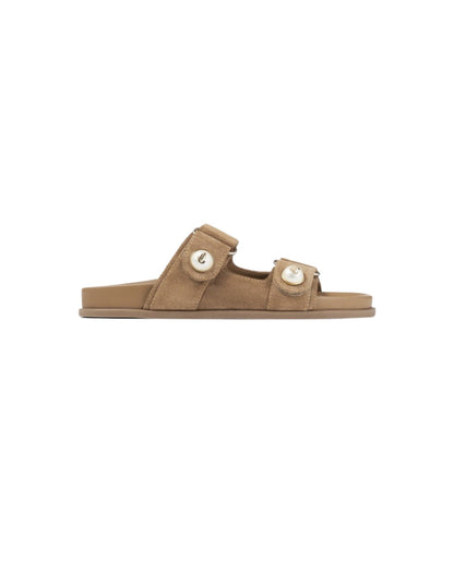 Fayence Sandal Slide Suede Tan