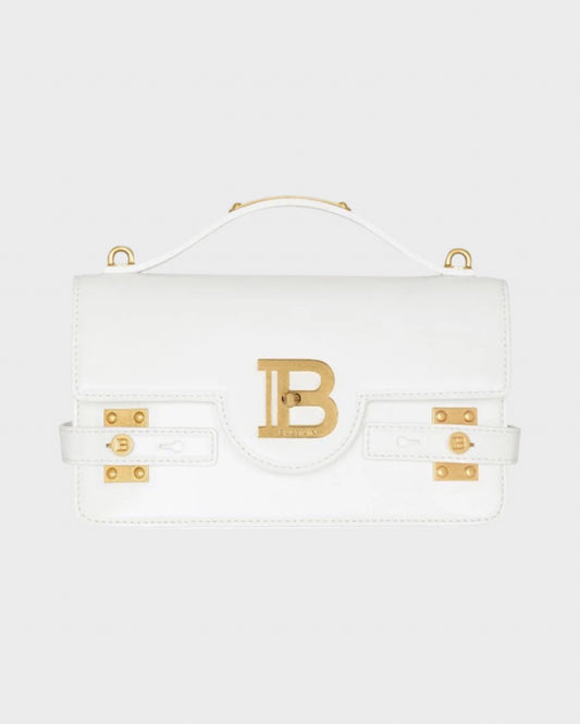 B-Buzz 24 Shoulder Smooth Leather Bag White