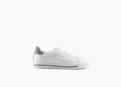 SALE Xtra Crystal Sneaker Leather White/Silver was $1695
