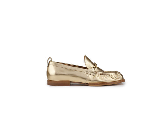 Chain Link Loafer Metallic Gold