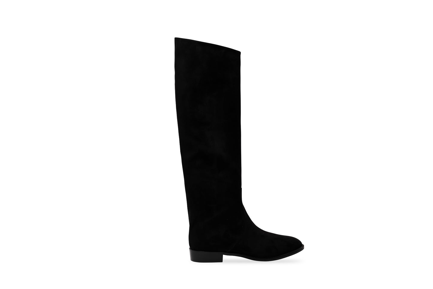 SALE Sharon Flat Riding Boot Black Suede was $1895