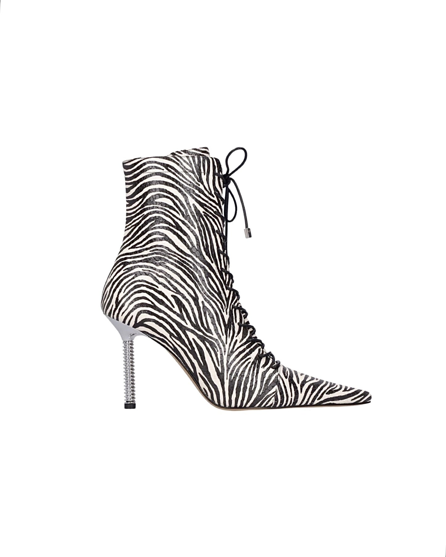 SALE Zebra Print Leather Lace up Ankle Boot was $1795