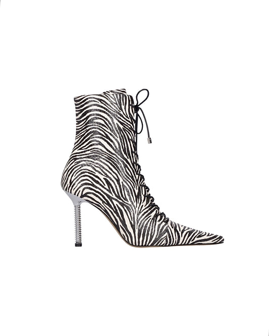 SALE Zebra Print Leather Lace up Ankle Boot was $1795