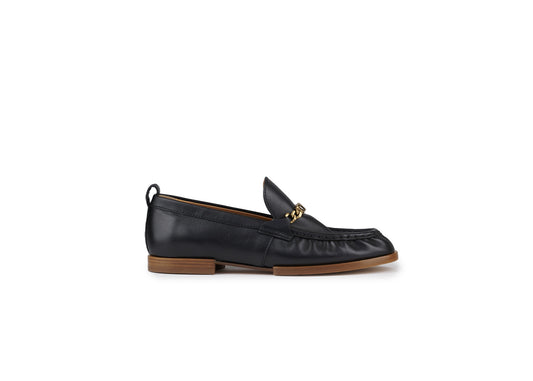 Chain Link Loafer Leather Black