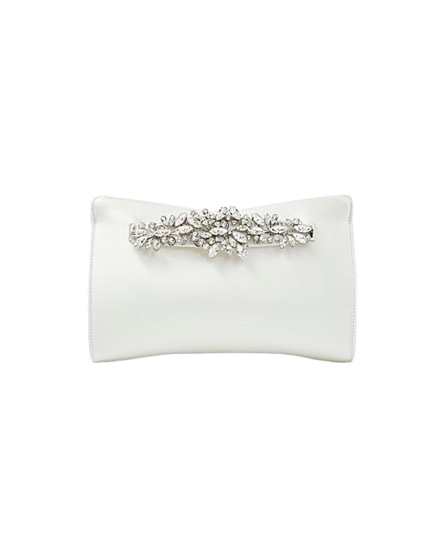 SALE Venus Crystal Embellished Silk Clutch white was $2395