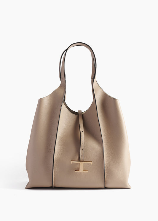 T Timeless Shopping Bag Leather Nude