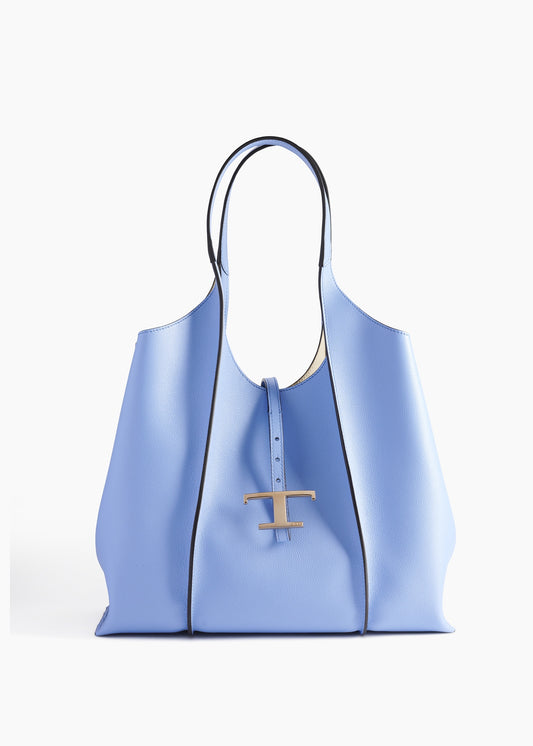 T Timeless Shopping Bag Leather Light Blue