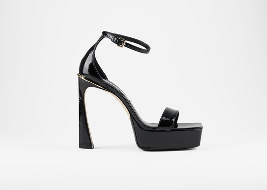 SALE Squared Toe Platform Sandal Patent Black was $1695