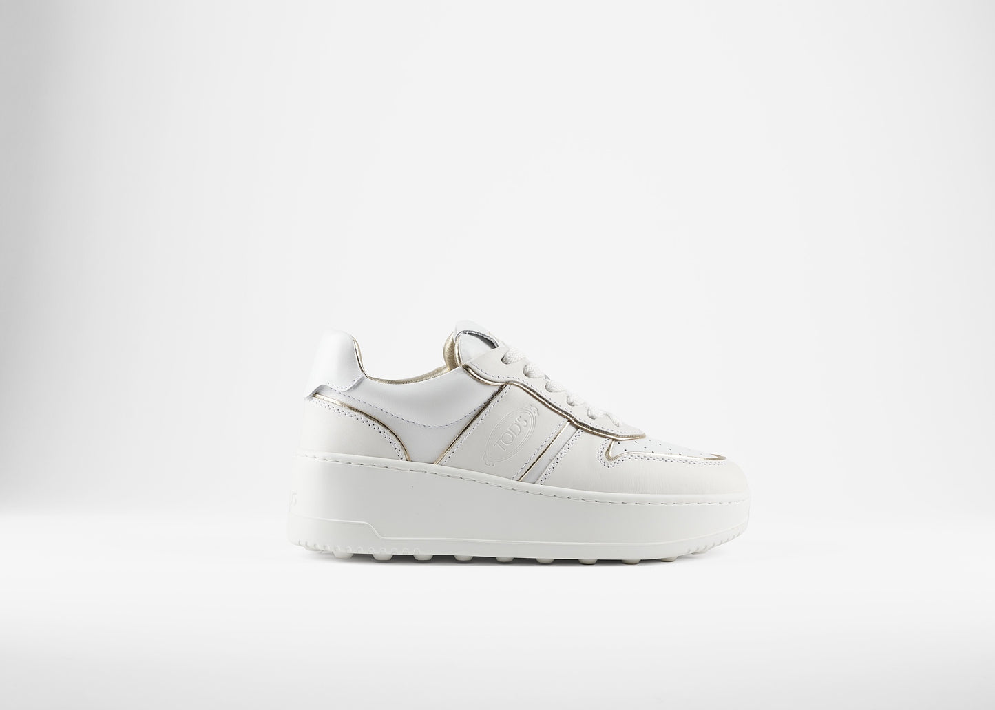 Platform Sneaker Leather White/Gold