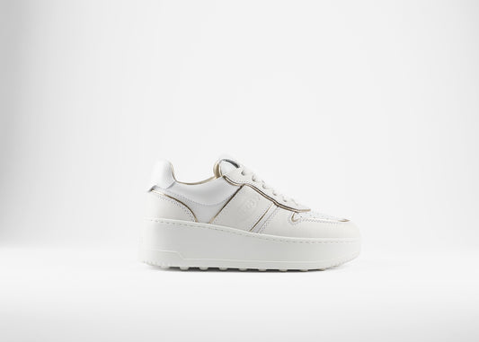 SALE Platform Sneaker Leather White/Gold was $1295