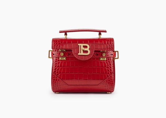 B-Buzz 23 Bag Croc Embossed Leather Red