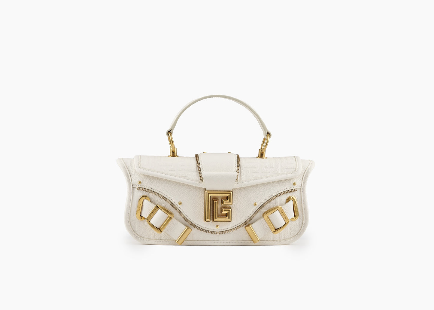 SALE Blaze Pouch Clutch Bag Grained Leather Off White was $3395