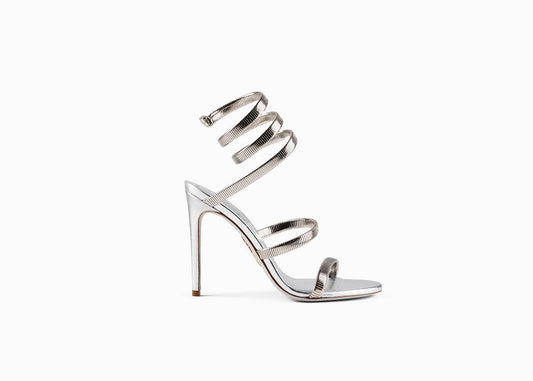 Cleo Coiled Snake Sandal Silver