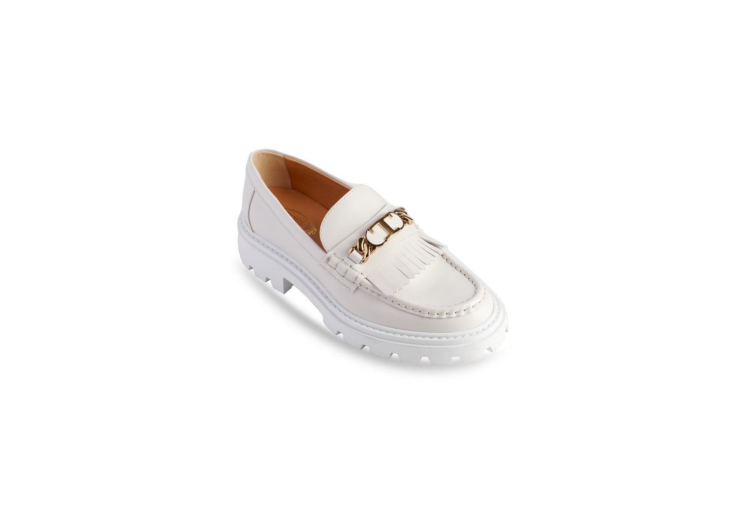 Fringed Platform Loafer Leather White - more sizes coming soon