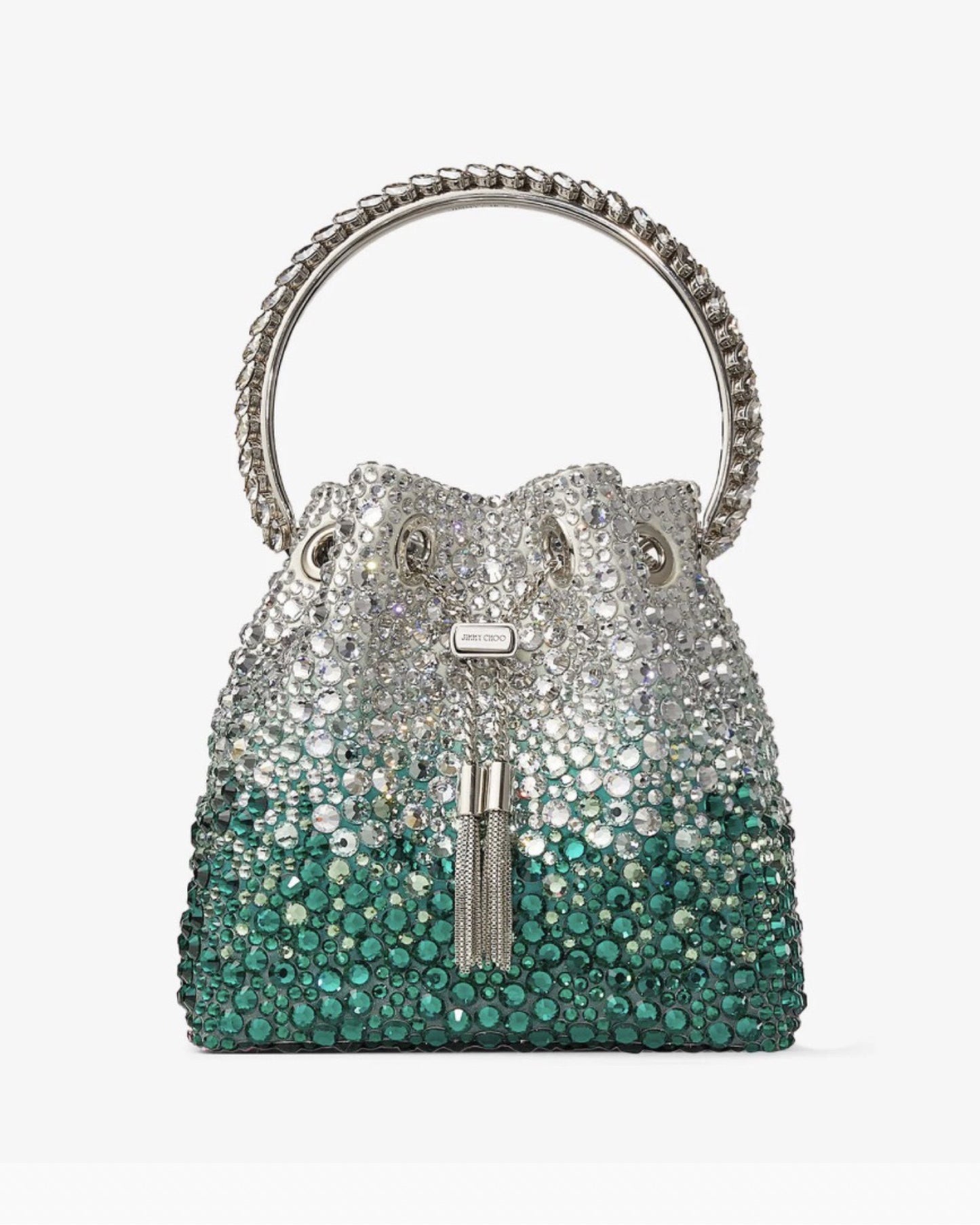 Bon Bon Crystal Embellished Bag Emerald/Silver